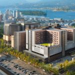 Rendering of St. Paul's Hospital in Vancouver's False Creek Flats.