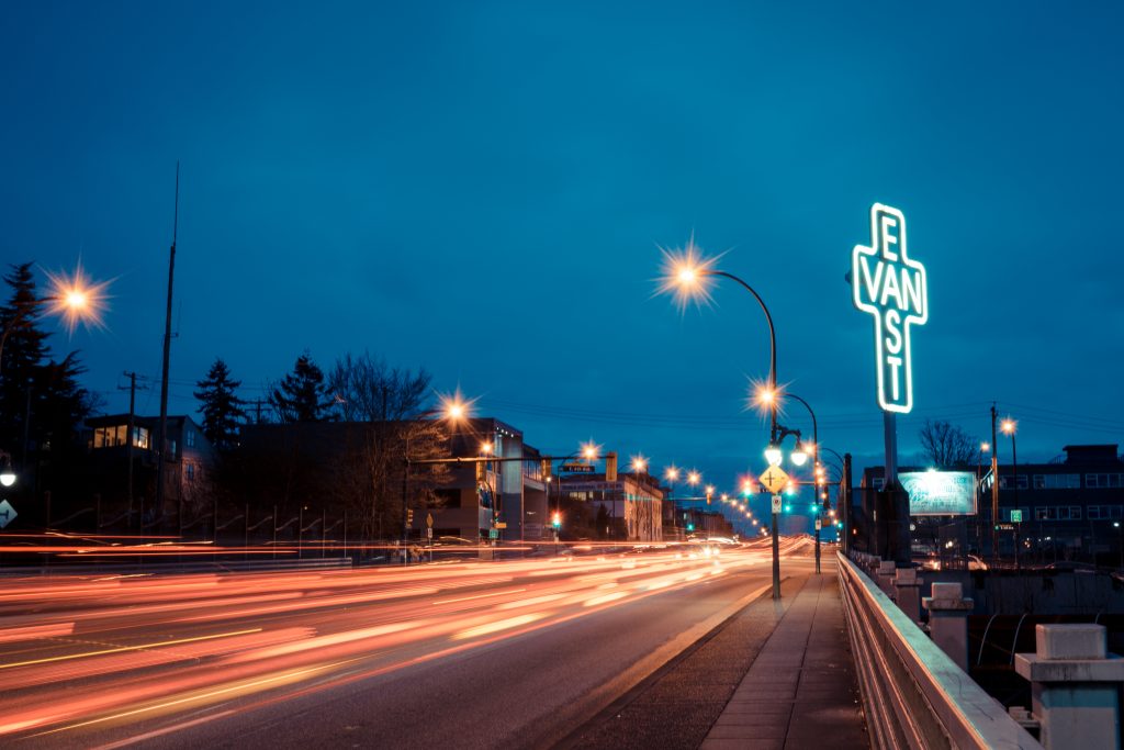 Picture of the East Van Cross by artist Ken Lum.