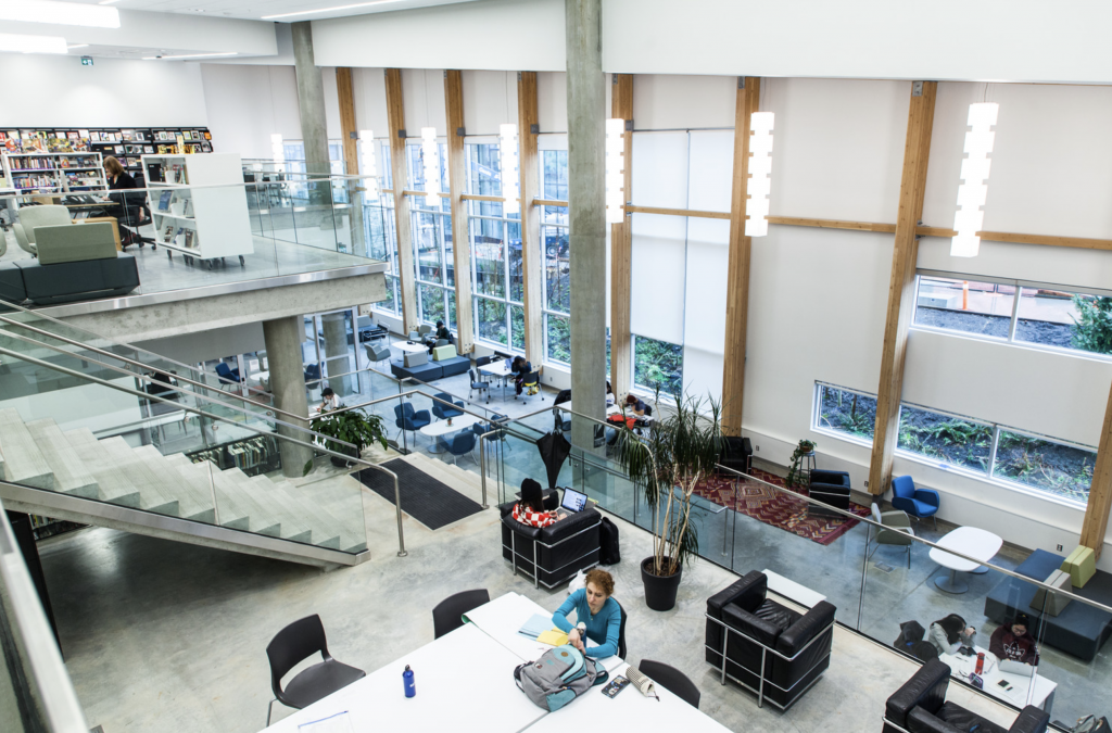 Interior view of Emily Carr University of Art + Design in False Creek Flats, Vancouver