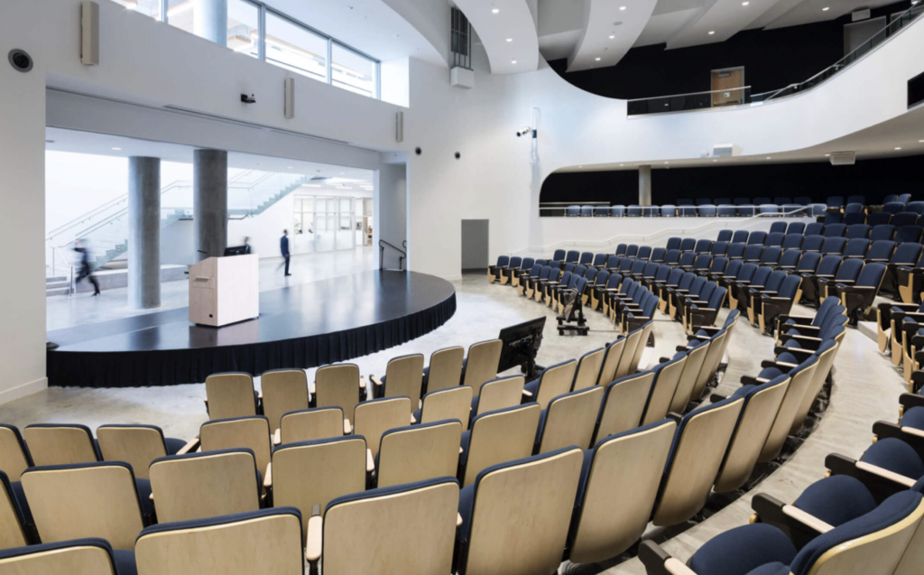 Interior view of the Reliance Theatre at Emily Carr University of Art + Design in False Creek Flats, Vancouver