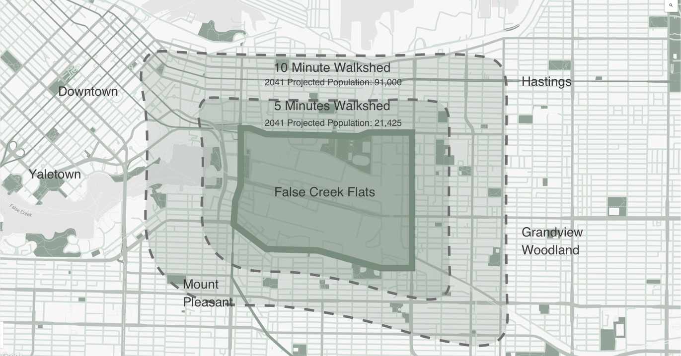 Map of False Creek Flats